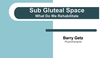Deep Gluteal Syndrome and the Sub Gluteal Space...
