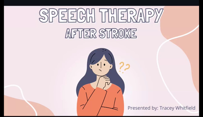 The role of speech therapy in CVA management...