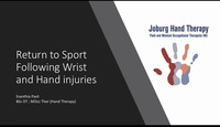 Return to sport in wrist and hand injuries...