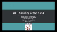 Splinting the hand - OT...