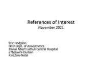November Journal Club - Anaesth and Crit Care...
