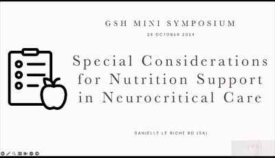 Special considerations for nutrition support...