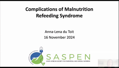 Complications of Malnutrition - refeeding syndrome...