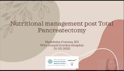 Nutritional Management post Total Pancreatectomy...