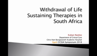 Withdrawal of life sustaining therapies in SA...