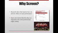 Preseason screening in professional rugby...